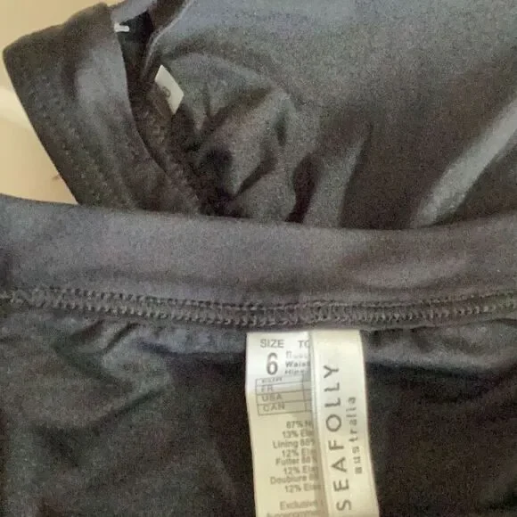 New. SEAFOLLY black strappy bikini set.Small. Retails $176